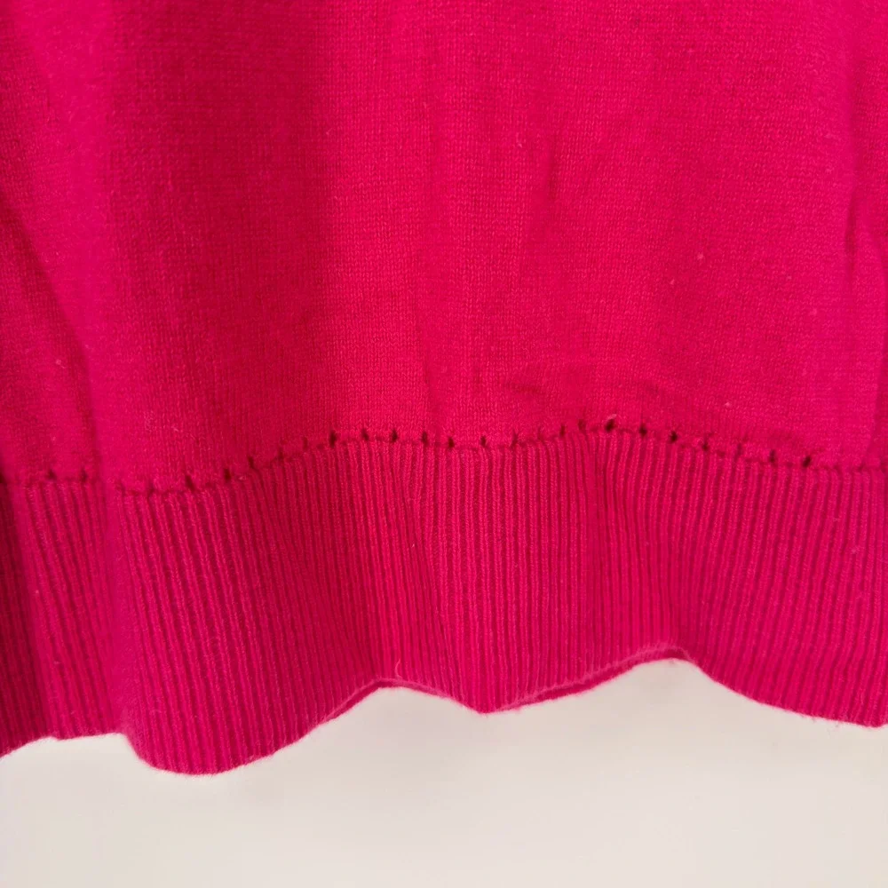 Kate Spade Sweater Women Small Pink Spike The Punch Wool Cashmere Graphic Preppy